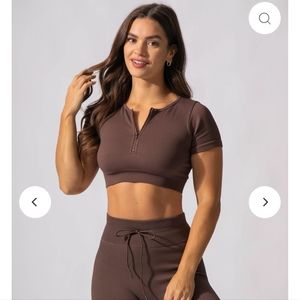 Jed North Valentina Ribbed Short Sleeve Top